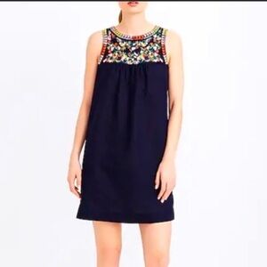 J Crew Embroidered linen blend Dress size 12